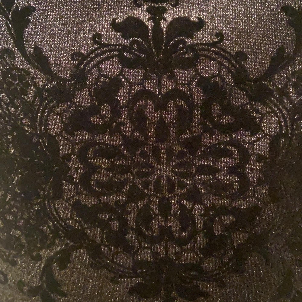 🌟NWT🌟 TRIXXI Black & Silver Patterned Cocktail Formal Dress with Mesh Ne… - Picture 8 of 17